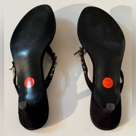 Zara Embellished Kitten Heel Sandals - Picture 7 of 8